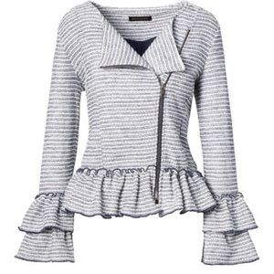 EUC Banana Republic knit blazer with ruffle hem